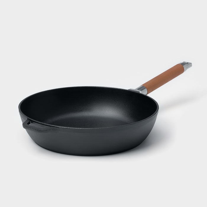 Сковорода чугунная высокая Wild Kitchen, d=28 см, h=9,8 см, съёмная ручка, индукция Сковорода чугунная высокая Wild Kitchen, d=28 см, h=9,8 см, съёмная ручка, индукция