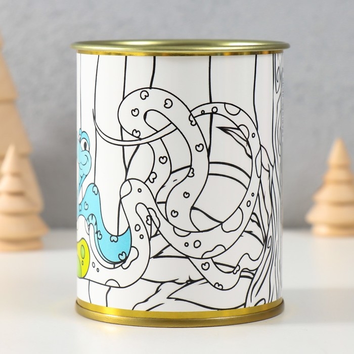 Копилка-банка металл детская раскраска Копилка-банка металл детская раскраска "Змейки"