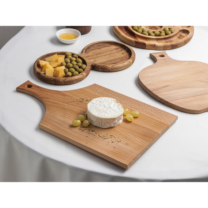 Доска разделочная дуб Mаgistrо, 40×24×1,2 см, с ручкой