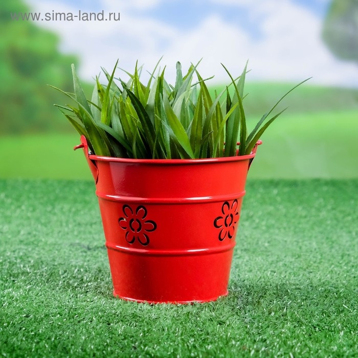 Кашпо  Кашпо "Ведерко Леви" красное, 10х10х10см