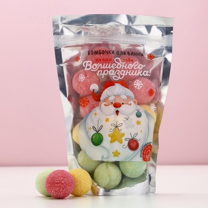 Подарочный набор косметики новогодний «Волшебного праздника», бомбочки для ванны, 18 х 20 г, Новый Год Подарочный набор косметики новогодний «Волшебного праздника», бомбочки для ванны, 18 х 20 г, Новый Год
