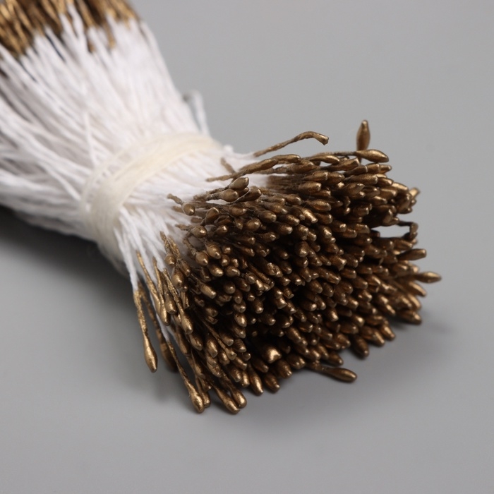 Тычинки для искусственных цветов глянец "Рисинки" золото набор 360 шт длина 6 см