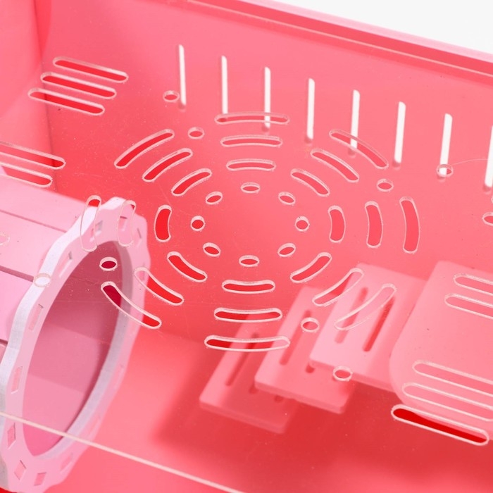 Клетка-переноска для грызунов,акриловая, розовая, 29 х 23,5 х 26 см Клетка-переноска для грызунов,акриловая, розовая, 29 х 23,5 х 26 см