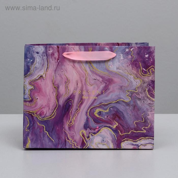 Пакет подарочный ламинированный горизонтальный, упаковка, &laquo;Разводы&raquo;, MS 23 х 18 х 10 см