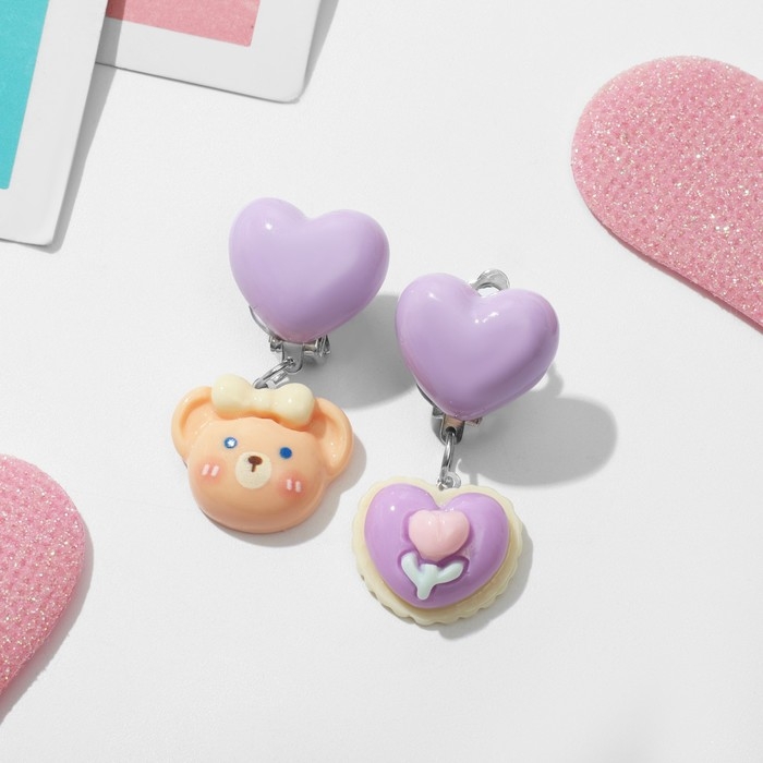 Клипсы детские «Выбражулька» животные, медведица, цветные Клипсы детские «Выбражулька» животные, медведица, цветные