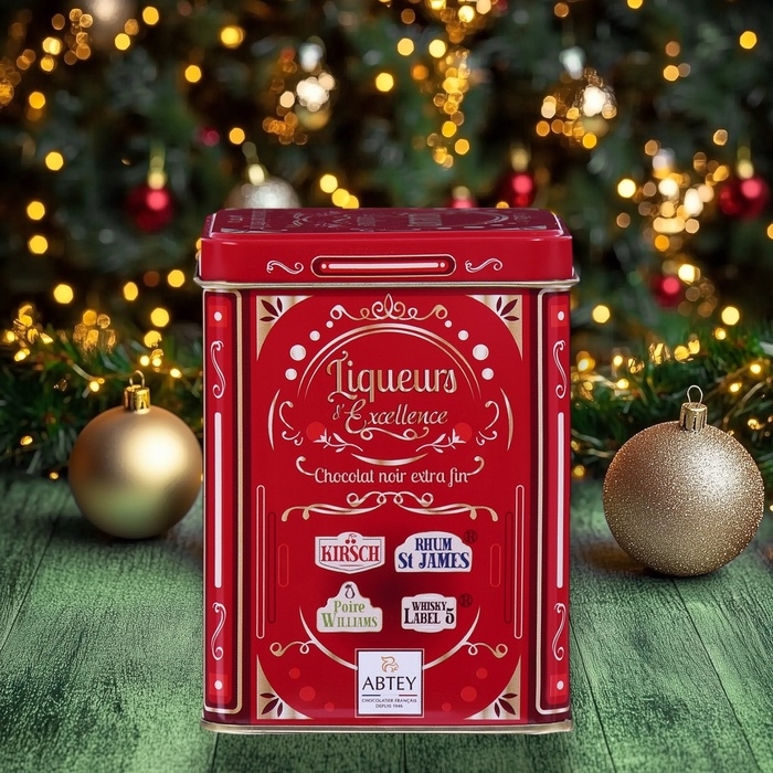 Новый год. Шоколад фигурный BOITE METAL VINTAGE, с ликёром, 19 шт*13 г Новый год. Шоколад фигурный BOITE METAL VINTAGE, с ликёром, 19 шт*13 г