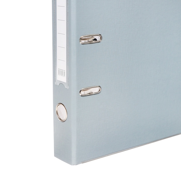 Папка-регистратор А4, 50 мм, Calligrata, ПВХ, тиснение Папка-регистратор А4, 50 мм, Calligrata, ПВХ, тиснение "лен", металлическая окантовка, карман на корешок, собранная, серая, микс