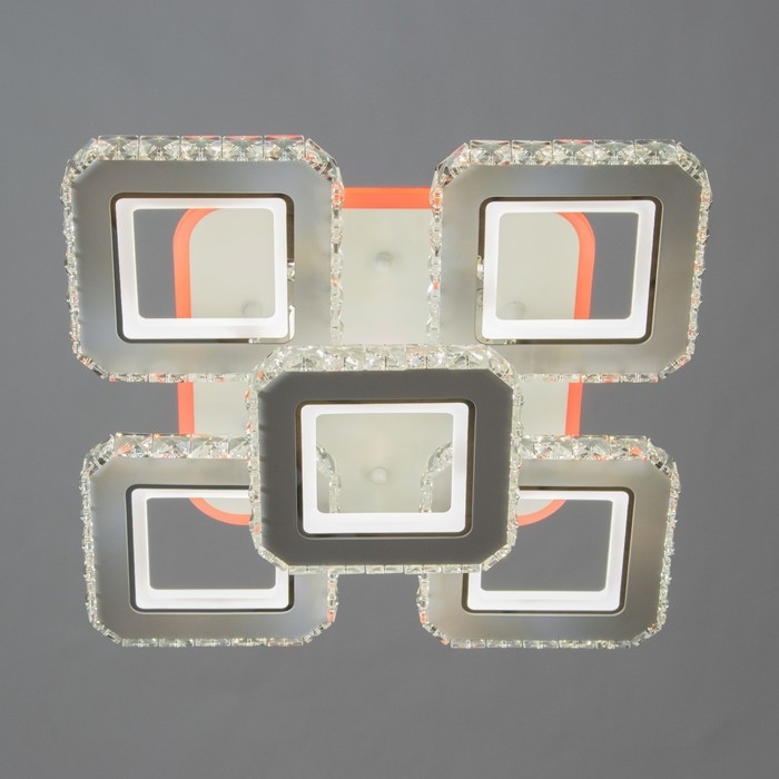 Люстра с ПДУ Люстра с ПДУ "Мия" 5хLED 150Вт 3000-6000К RGB белый 38х38х14см