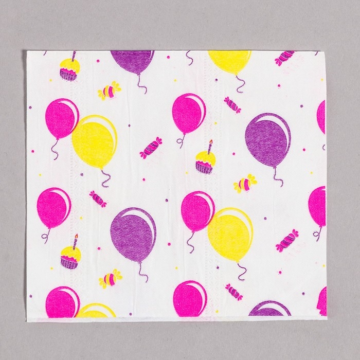 Салфетки бумажные Салфетки бумажные "Шарик", 60 шт в пакете, трёхслойные