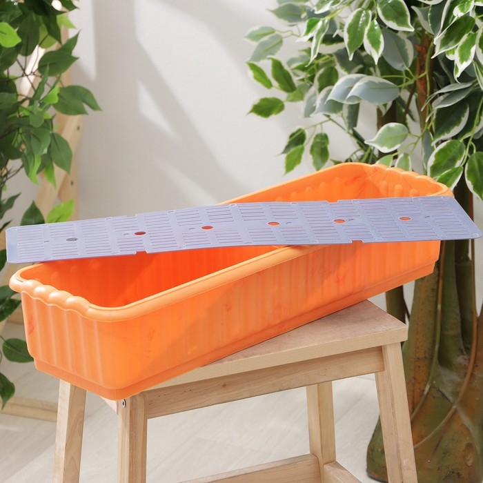 Ящик для цветов с дренажной решёткой, 9.5 л, цвет МИКС Ящик для цветов с дренажной решёткой, 9.5 л, цвет МИКС