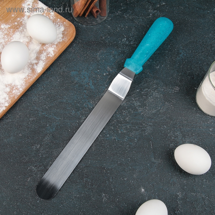 Кондитерская лопатка - палетка изогнутая «Космос», 36 см, рабочая часть 25 см, цвет бирюзовый Кондитерская лопатка - палетка изогнутая «Космос», 36 см, рабочая часть 25 см, цвет бирюзовый