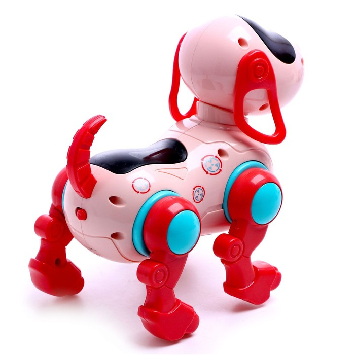 Робот-собака IQ DOG, световые и звуковые эффекты, русские песенки, работает от батареек, цвет розовый Робот-собака IQ DOG, световые и звуковые эффекты, русские песенки, работает от батареек, цвет розовый