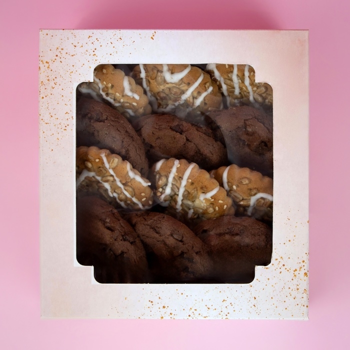 Коробка самосборная, крышка-дно, с окном, Коробка самосборная, крышка-дно, с окном,"Безмятежность" 14,5 х 14,5 х 6 см