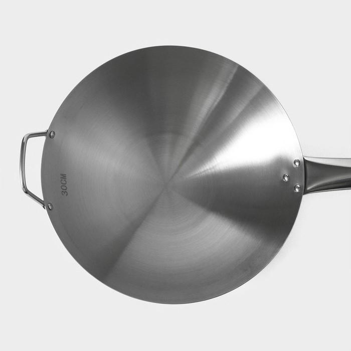 Сковорода-Wok Hanna Knövell из нержавеющей стали Chief, d=30 см, с ручкой Сковорода-Wok Hanna Knövell из нержавеющей стали Chief, d=30 см, с ручкой