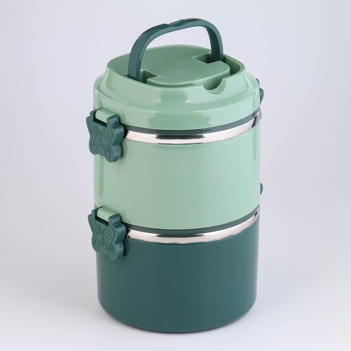 Ланч бокс с отделениями для еды, контейнер для еды "Милави", 2 уровня