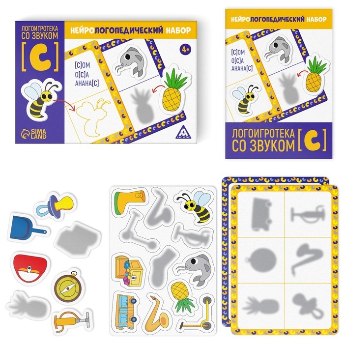 Нейрологопедический набор &laquo;Логоигротека со звуком [С]&raquo;, 36 фишек, 3 поля, 4+