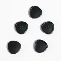 Набор пластиковых пуговиц, 4 прокола, d=25 мм, 5 шт., чёрный