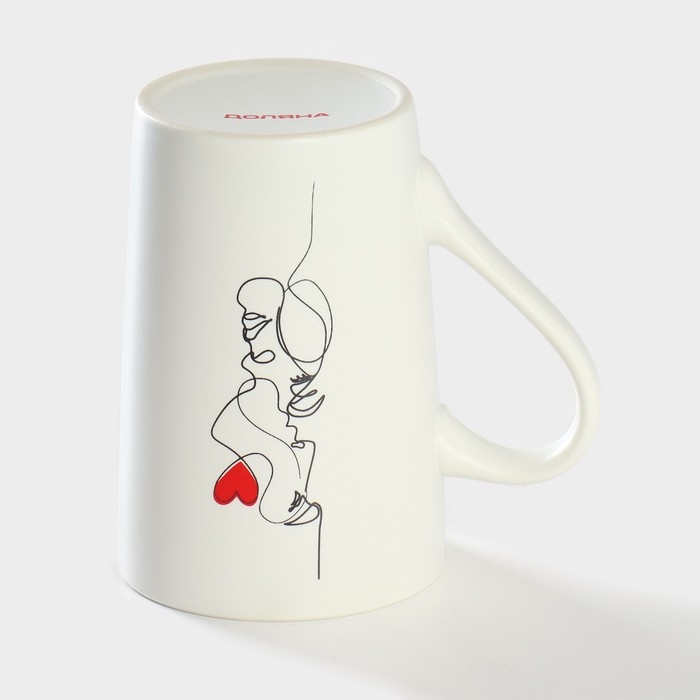 Кружка фарфоровая Доляна &laquo;Чувства&raquo;, 380 мл