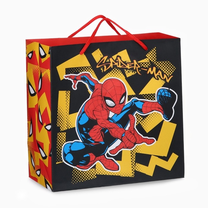 Пакет подарочный крафт 22х22х11 см, Человек-паук Пакет подарочный крафт 22х22х11 см, Человек-паук