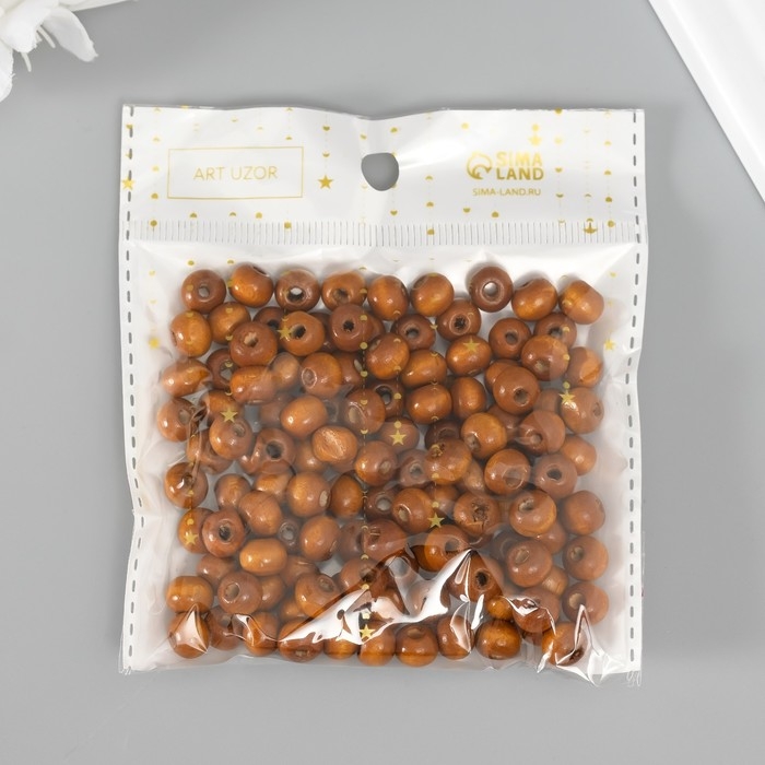 Бусины для творчества дерево Бусины для творчества дерево "Натуральный" d-0,8 см, набор 20 гр