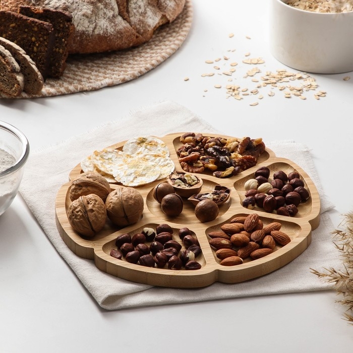 Менажница Доляна «Соты», 25×25×1,3 см бамбук Менажница Доляна «Соты», 25×25×1,3 см бамбук