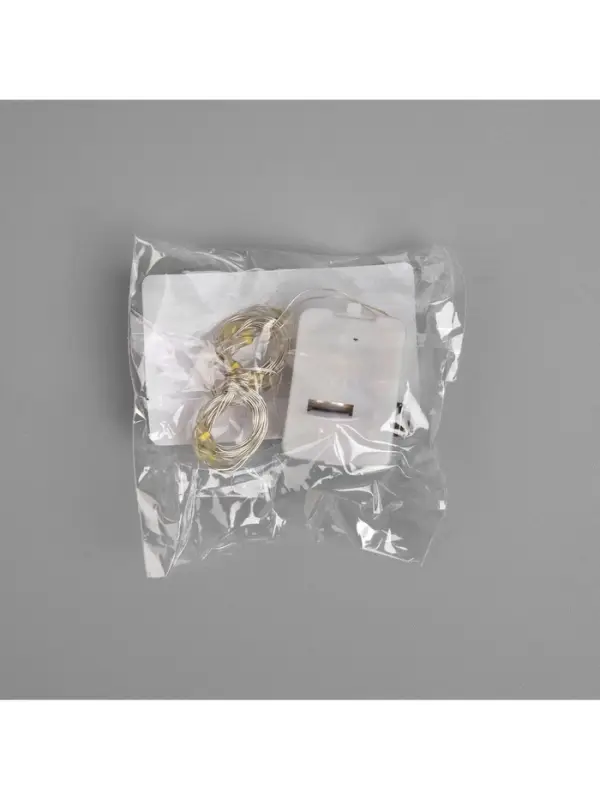Гирлянда &laquo;Нить&raquo; 1 м роса, IP20, серебристая нить, 10 LED, 3 режима, батарейка AG13&times;3 (в комплекте), свечение тёплое белое