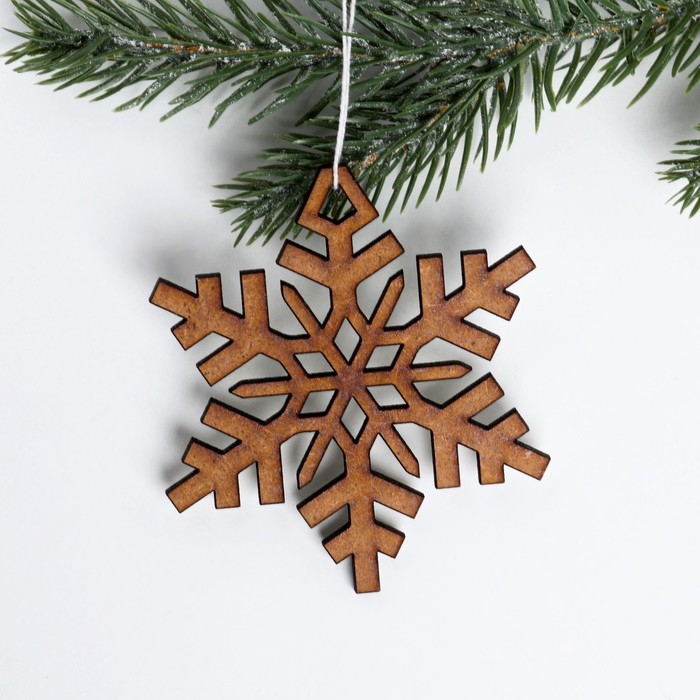 Ёлочная игрушка новогодняя «Снежинка», на Новый год, хдф, 6,9 х 7,6 см Ёлочная игрушка новогодняя «Снежинка», на Новый год, хдф, 6,9 х 7,6 см