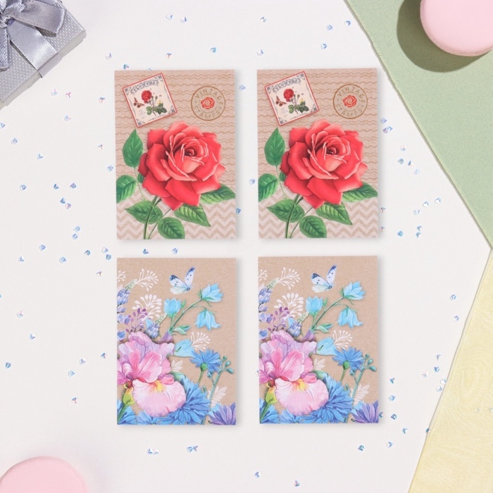 Набор мини-открыток  Набор мини-открыток "Пожелания - 4" мак, 40 штук, 5 х 7 см