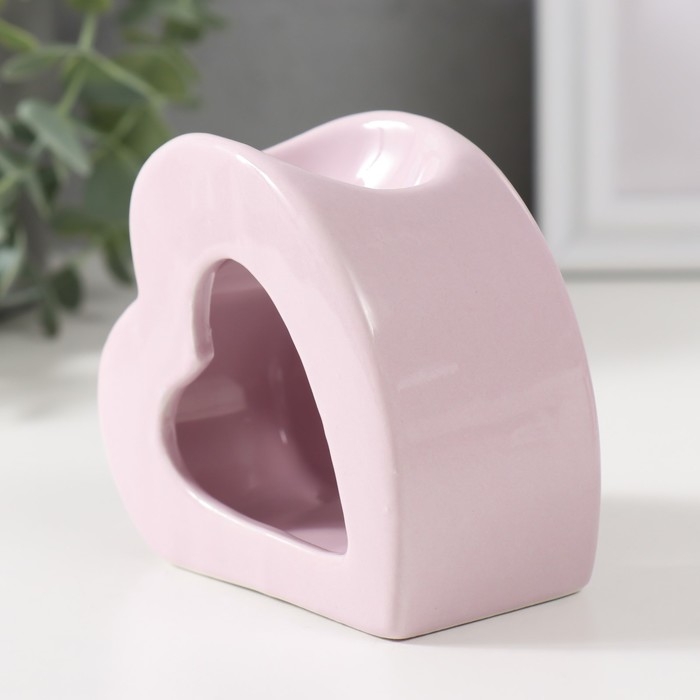 Аромалампа керамика Аромалампа керамика "Сердце" сиреневая 9х4,8х8 см