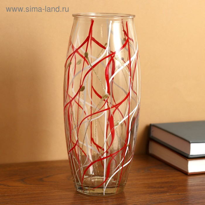 Ваза Ваза "Разноцветные нити" роспись на проз.стекле, d-7см 10х23 см