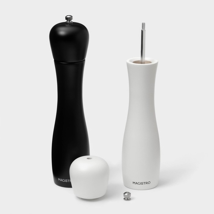 Набор мельниц для специй  Набор мельниц для специй "Softline" 2 шт. 27см, цвет черно-белый