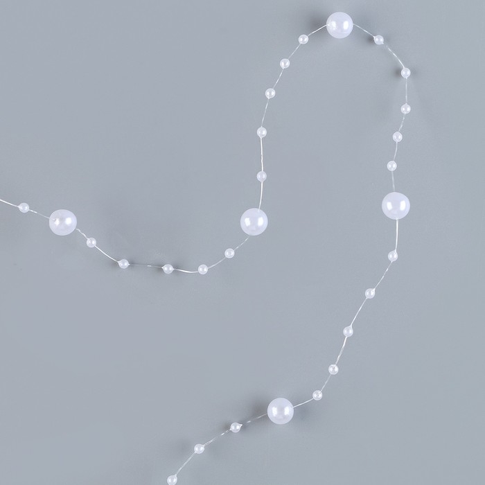 Леска для декора с бусинками, длина — 4,8 м, цвет белый Леска для декора с бусинками, длина — 4,8 м, цвет белый