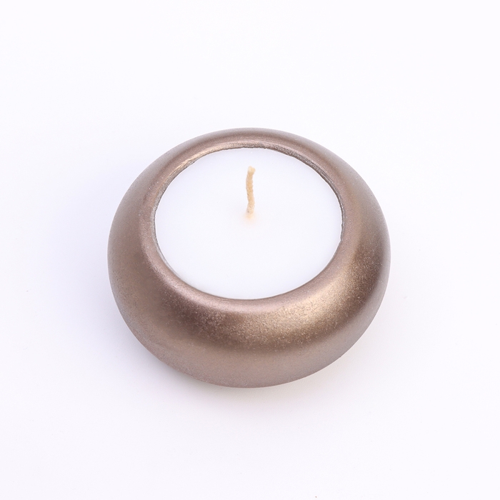 Свеча  Свеча "Полноторие" в подсвечнике из гипса малый,6х3см