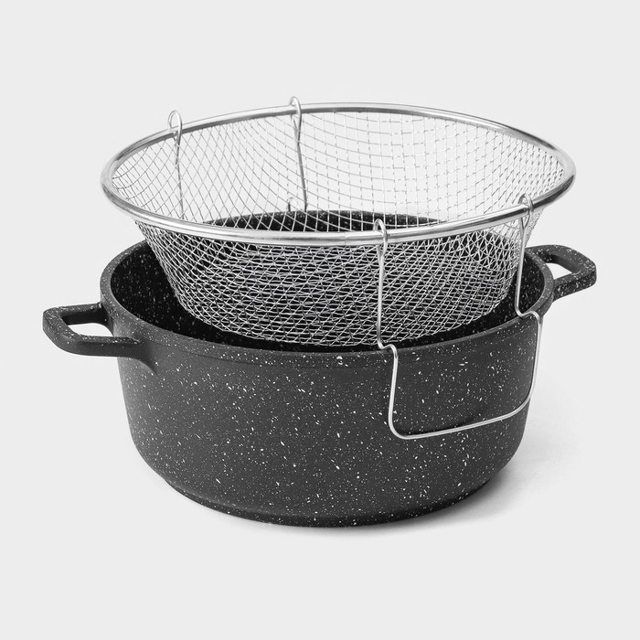 Фритюрница Доляна, d=24 см, цвет серебристый Фритюрница Доляна, d=24 см, цвет серебристый