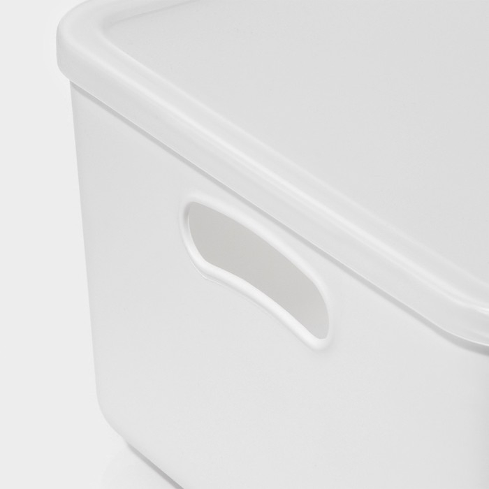 Контейнер для хранения с крышкой LaDо́m «Лёгкость», 36×26×16 см, цвет белый Контейнер для хранения с крышкой LaDо́m «Лёгкость», 36×26×16 см, цвет белый