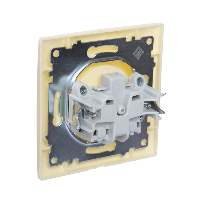 Розетка одноместная Luazon Lighting  Розетка одноместная Luazon Lighting "Антей", 10 А, скрытая, без з/к, бежевая