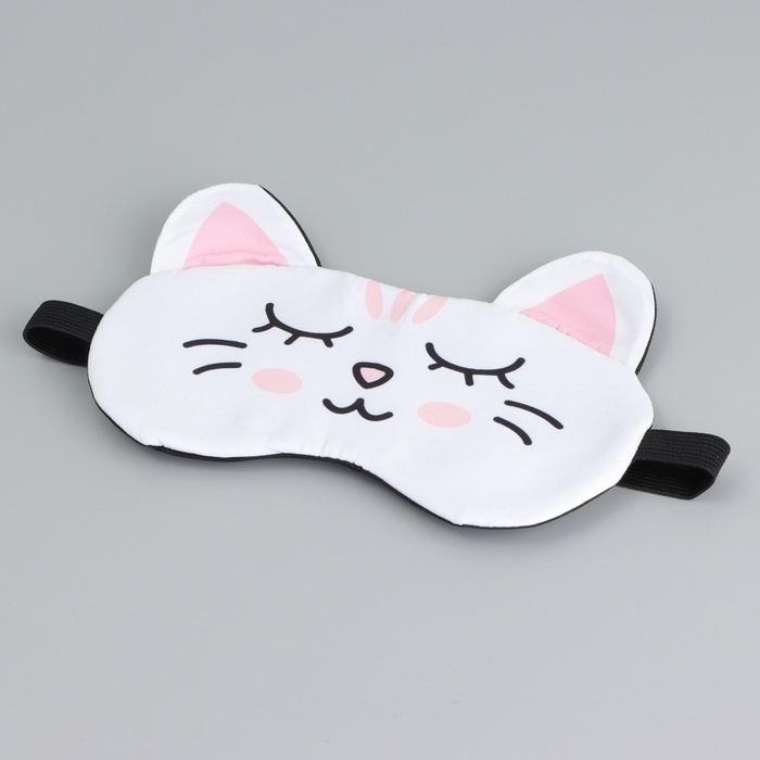 Маска для сна с ушками «Зефирка», 19.3 х 12.5 см, цвет белый Маска для сна с ушками «Зефирка», 19.3 х 12.5 см, цвет белый