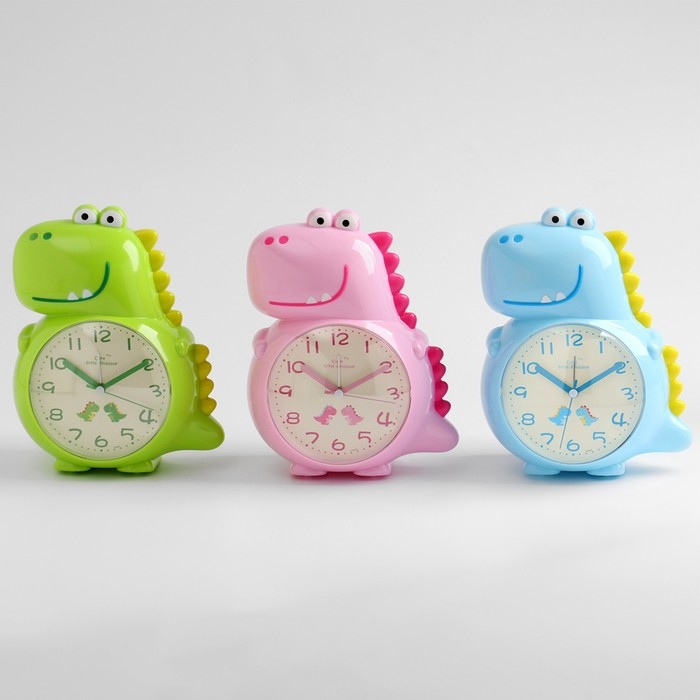 Часы - будильник настольные Часы - будильник настольные "Динозаврик" детские, плавный ход, d-10 см, 20 х 15 см, АА