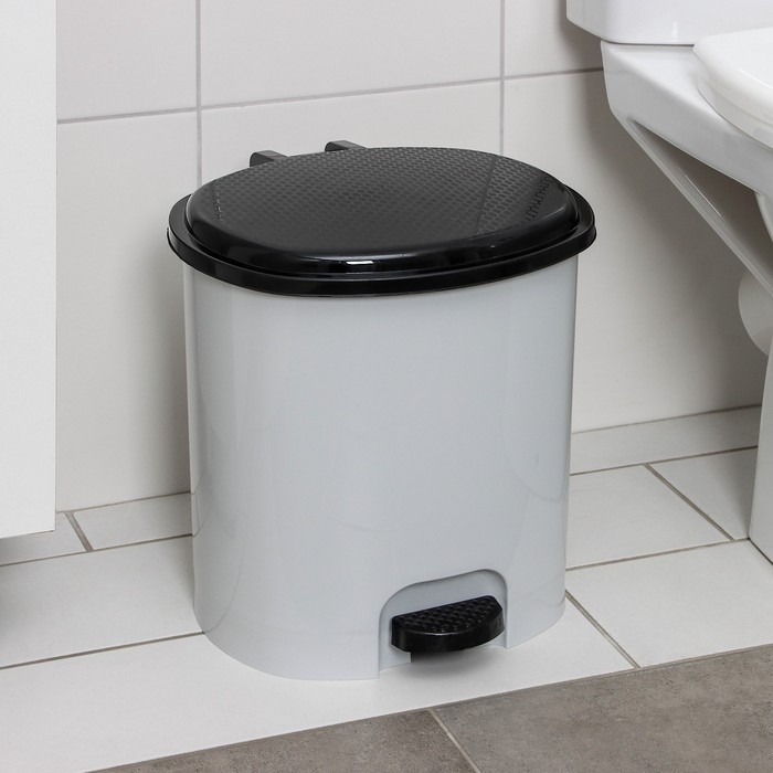 Ведро с педалью, 12 л, цвет светло-серый Ведро с педалью, 12 л, цвет светло-серый