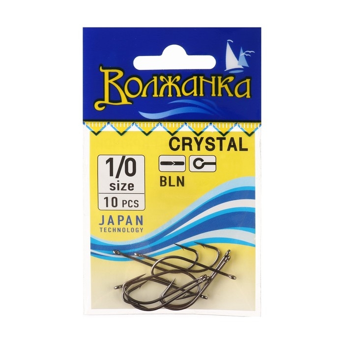 Крючки  Крючки "Волжанка" Crystal № 1/0, 10 шт