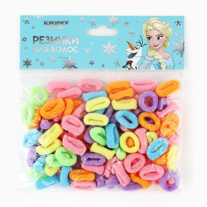 Набор резинок для волос 100 шт, 1 см, Холодное сердце Набор резинок для волос 100 шт, 1 см, Холодное сердце