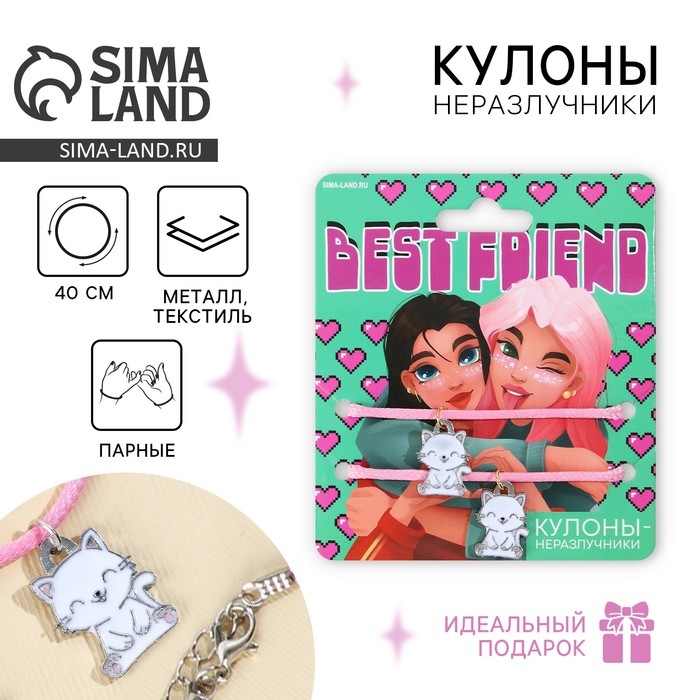 Подвеска неразлучники «Best Friend», 2 шт, длина 50 см Подвеска неразлучники «Best Friend», 2 шт, длина 50 см