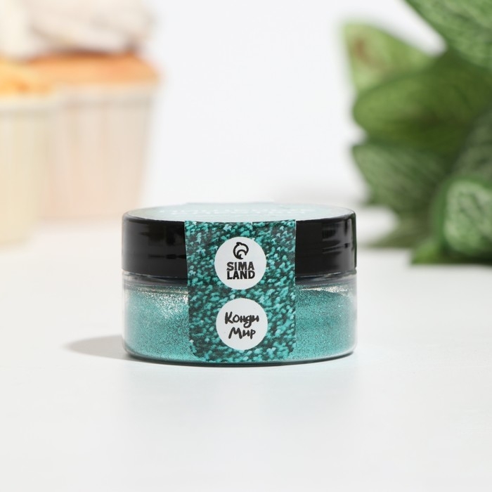 Пищевые блёстки КондиМир крупной фракции, бирюзовые, 5 г Пищевые блёстки КондиМир крупной фракции, бирюзовые, 5 г