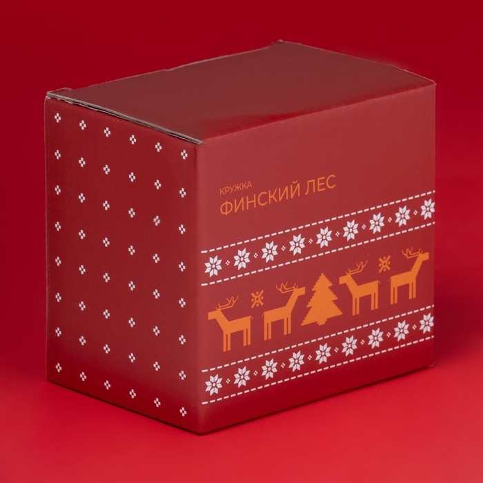 Новогодняя кружка для чая Доляна «Финский лес», 330 мл, 12×8,5×11 см, фарфор, цвет белый Новогодняя кружка для чая Доляна «Финский лес», 330 мл, 12×8,5×11 см, фарфор, цвет белый