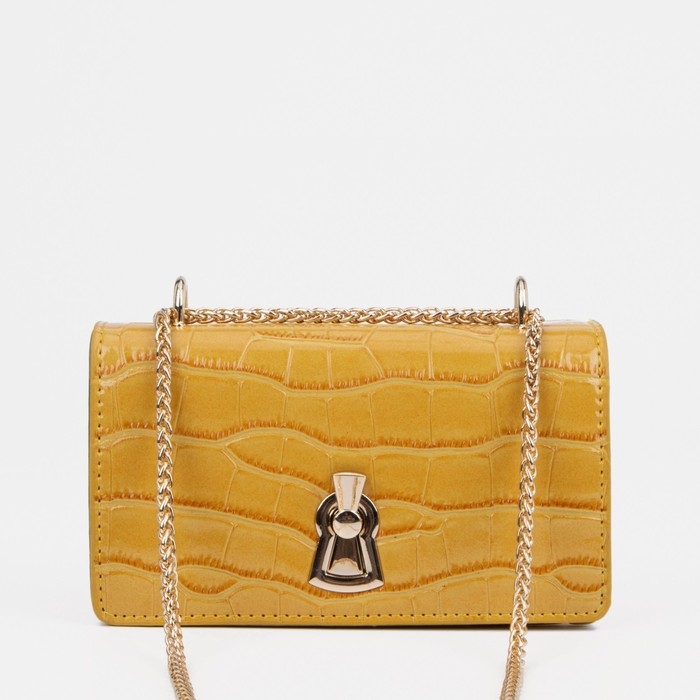 Сумка-мессенджер на застёжке, цвет жёлтый Сумка-мессенджер на застёжке, цвет жёлтый