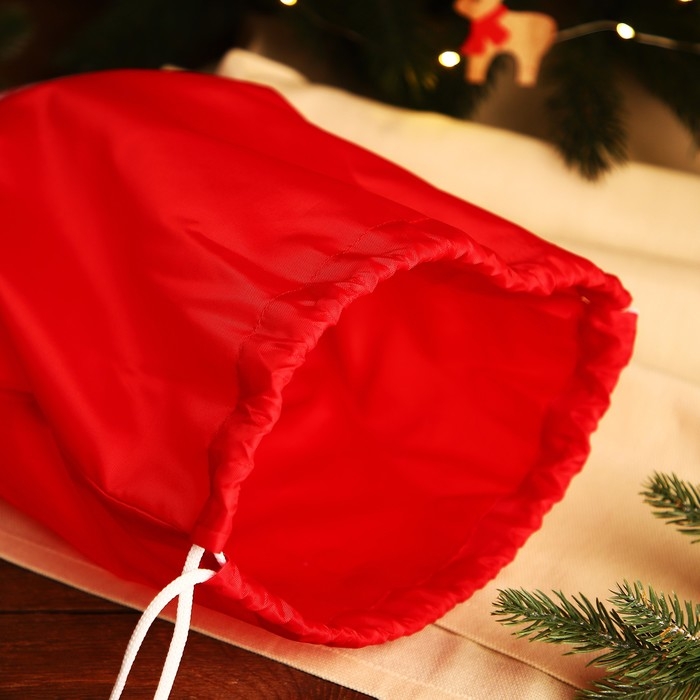 Новый год 2025. Новогодний мешок для подарков на шнурке Новый год 2025. Новогодний мешок для подарков на шнурке "Олени", цвет красный