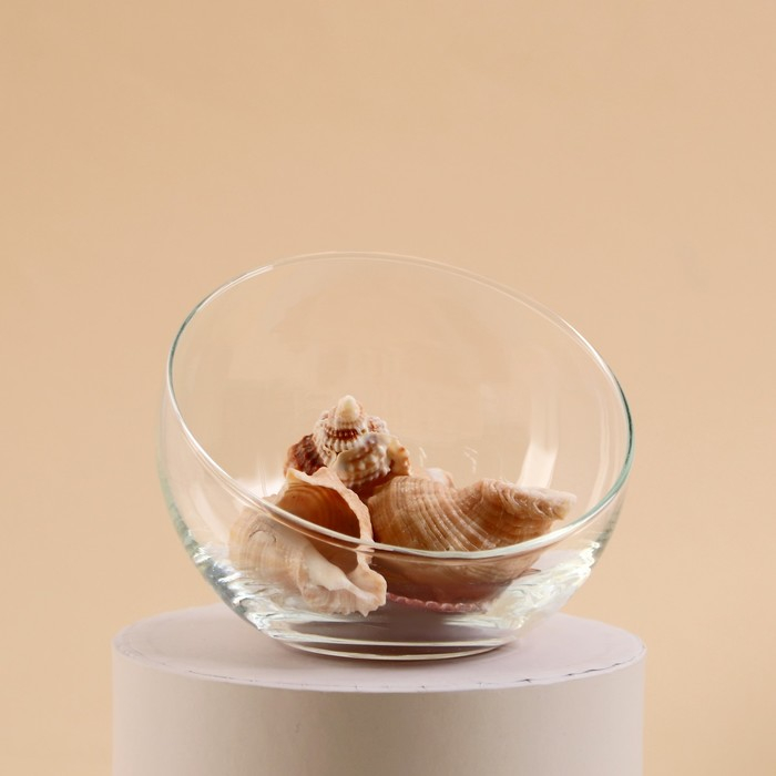 Ваза Ваза "Анабель" шаровая с косым резом d-12см; h-9.5см, 0,8л прозрачная