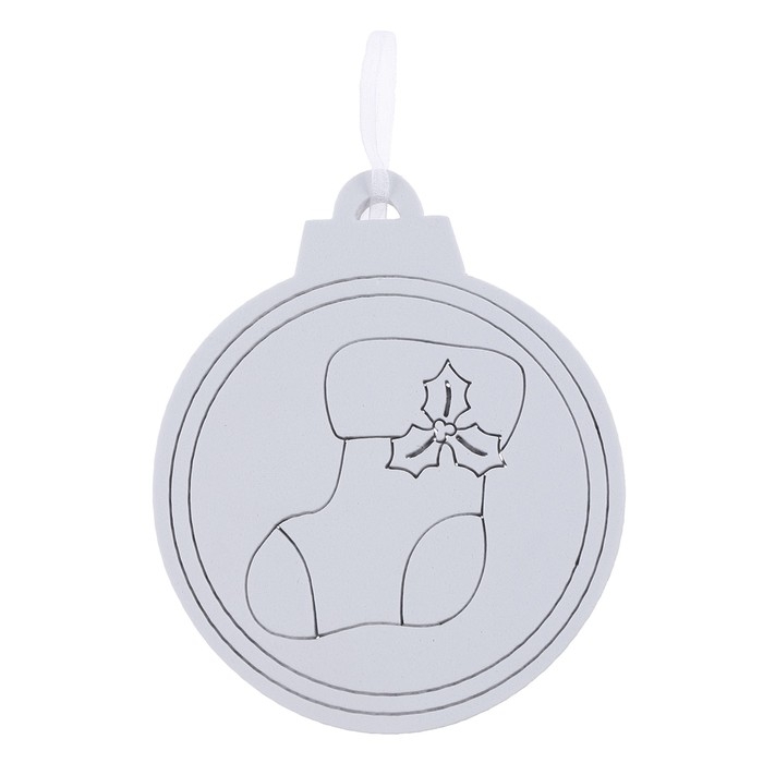 Ёлочное украшение под раскраску «Носок» 4 шт., кисть Ёлочное украшение под раскраску «Носок» 4 шт., кисть