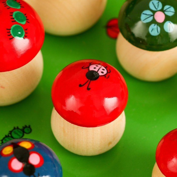 Набор для развития логики «Грибочки», 15 шт по 2-4,5 см, доска 12х24 см Набор для развития логики «Грибочки», 15 шт по 2-4,5 см, доска 12х24 см