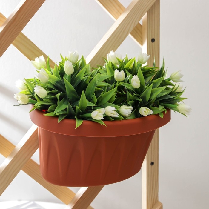 Кашпо на водосточную трубу «Алиция», 3,5 л, цвет терракотовый Кашпо на водосточную трубу «Алиция», 3,5 л, цвет терракотовый